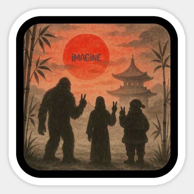 Imagine Peace With Imaginary Friends Sticker by HippieVic